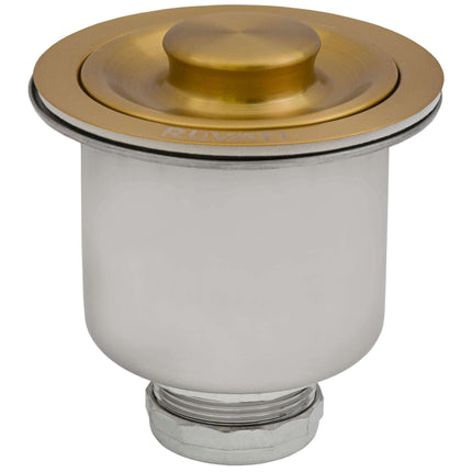 Ruvati Deep Basket Strainer Drain for Kitchen Sinks all Metal 3-1/2 inch - Brushed Gold Satin Brass - RVA1027GG Ruvati