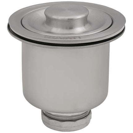 Ruvati Deep Basket Strainer Drain for Kitchen Sinks all Metal with Stopper 3-1/2 inch - Stainless Steel - RVA1027ST Ruvati