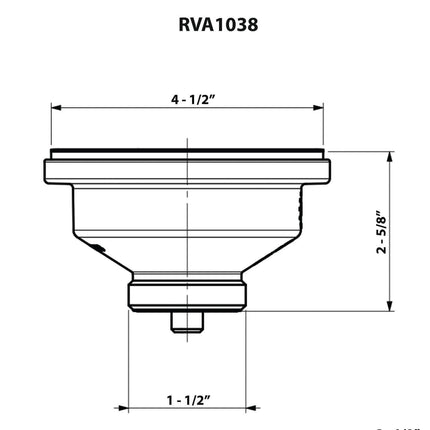 Ruvati Kitchen Sink Basket Strainer Drain Assembly - Stainless Steel - RVA1038ST Ruvati