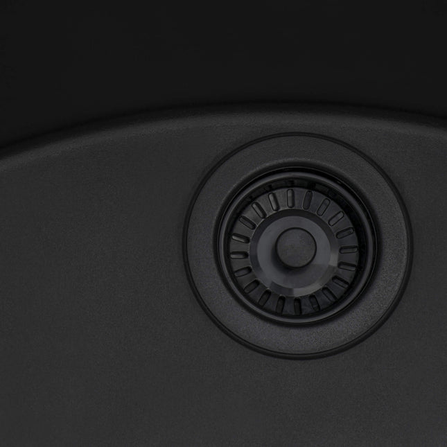 Ruvati Kitchen Sink Basket Strainer Drain Assembly - Matte Black - RVA1038BL Ruvati