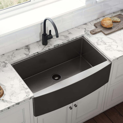 Ruvati Garbage Disposal Flange for Kitchen Sinks - Gunmetal Black Stainless Steel - RVA1041BL Ruvati