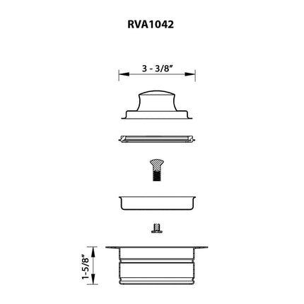 Ruvati Garbage Disposal Flange with Basket Strainer and Stopper - Gunmetal Black Stainless Steel - RVA1052BL Ruvati
