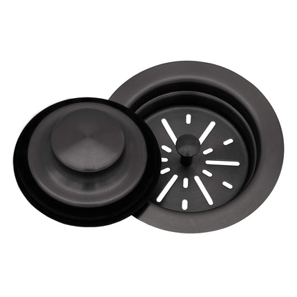 Ruvati Garbage Disposal Flange with Basket Strainer and Stopper - Gunmetal Black Stainless Steel - RVA1052BL Ruvati