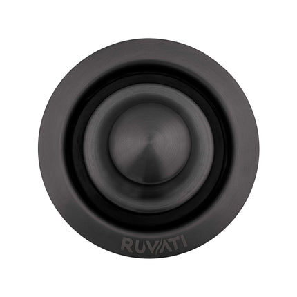 Ruvati Garbage Disposal Flange with Basket Strainer and Stopper - Gunmetal Black Stainless Steel - RVA1052BL Ruvati