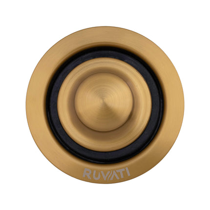 Ruvati Garbage Disposal Flange with Basket Strainer and Stopper - Brushed Gold Satin Brass - RVA1052GG Ruvati