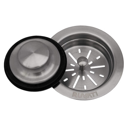 Ruvati Kitchen Sink Garbage Disposal Flange with Basket Strainer and Stopper - Stainless Steel - RVA1052ST Ruvati