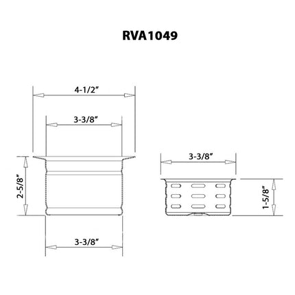 Ruvati Extended Garbage Disposal Flange with Deep Basket Strainer - Matte Gold Satin Brass - RVA1049GG Ruvati