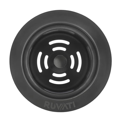 Ruvati Extended Garbage Disposal Flange with Deep Basket Strainer - Gunmetal Black Stainless Steel - RVA1049BL Ruvati