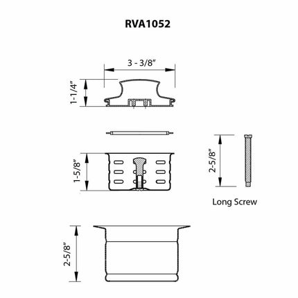 Ruvati Extended Garbage Disposal Flange with Deep Basket and Stopper - Brushed Gold Satin Brass - RVA1052GG Ruvati
