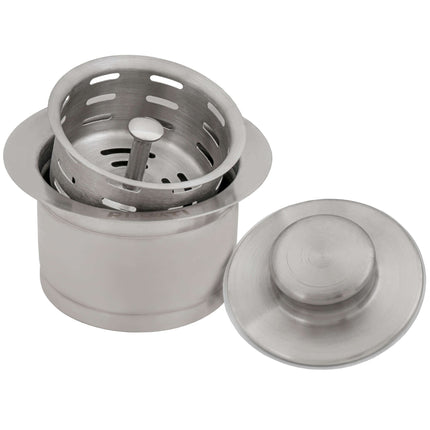 Ruvati Extended Garbage Disposal Flange with Deep Basket Strainer and Stopper - Stainless Steel - RVA1052ST Ruvati