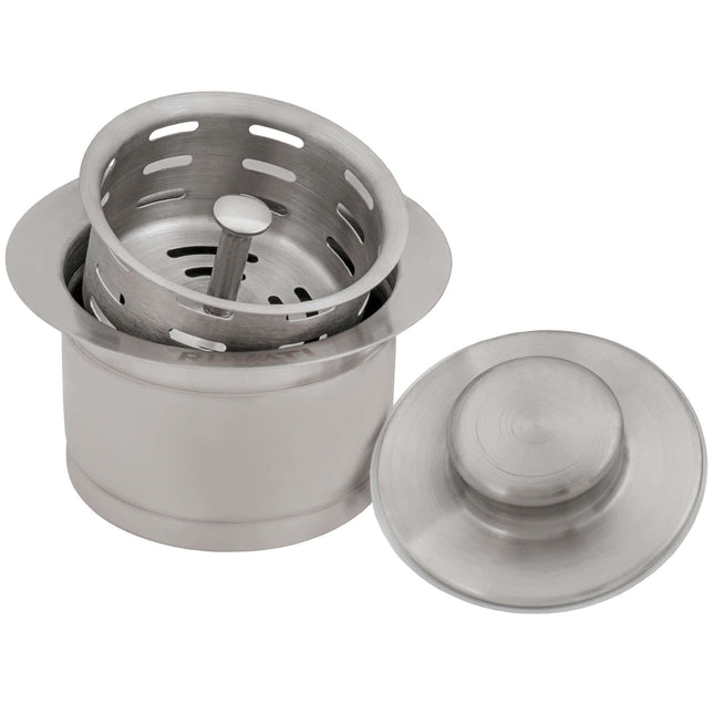 Ruvati Extended Garbage Disposal Flange with Deep Basket Strainer and Stopper - Stainless Steel - RVA1052ST Ruvati