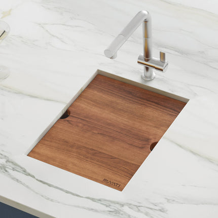 Ruvati 13-1/2 x 17 inch Solid Wood Replacement Cutting Board Sink Cover for RVH8304 workstation sink - RVA1204 Ruvati