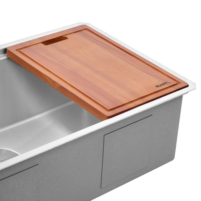 Ruvati 17 x 11 inch Solid Wood Replacement Cutting Board for Ruvati Workstation Sinks - RVA1217 Ruvati