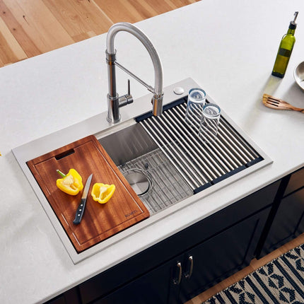 Ruvati 17 x 11 inch Solid Wood Replacement Cutting Board for Ruvati Workstation Sinks - RVA1217 Ruvati