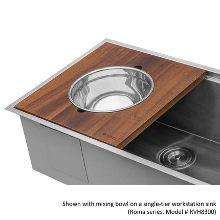 Ruvati 17 x 16 inch Dual-Tier Replacement Wood platform for Ruvati Workstation Mixing Bowl and Colander - RVA1244 Ruvati