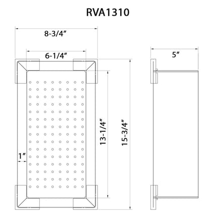 Ruvati replacement colander for RVH8210, RVH8221, RVH8222, RVH8333, RVQ5210 sink - Stainless Steel - RVA1310 Ruvati