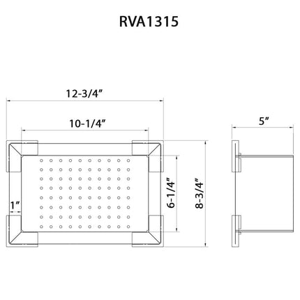 Ruvati replacement colander for RVH8215 sink - Stainless Steel with Plastic Corners - RVA1315 Ruvati