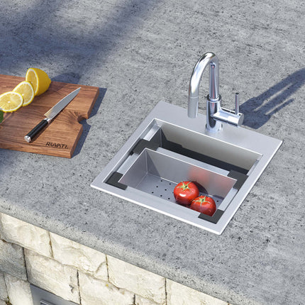 Ruvati replacement colander for RVH8215 sink - Stainless Steel with Plastic Corners - RVA1315 Ruvati