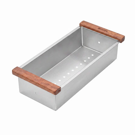 Ruvati Workstation Sink Replacement Colander 17 inch Stainless Steel with Wooden Handles - RVA1317 Ruvati