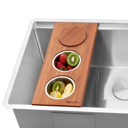 Ruvati Condiment Tray 3 Bowl Serving Board for Workstation Sinks (complete set) - RVA1377 Ruvati