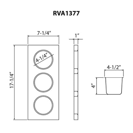 Ruvati Condiment Tray 3 Bowl Serving Board for Workstation Sinks (complete set) - RVA1377 Ruvati