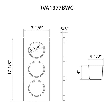 Ruvati 3 Bowl Serving Board Black Composite Condiment Tray for Workstation Sinks (complete set) - RVA1377BWC Ruvati