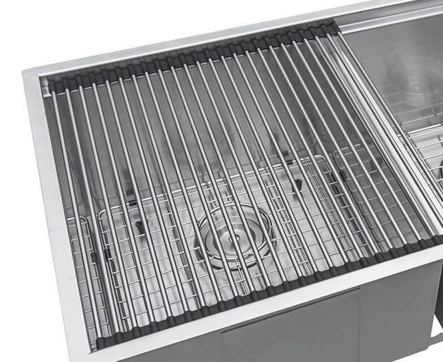 Ruvati Stainless Steel and Silicone Rollup Rack Trivet for Workstation Sinks - RVA1385 Ruvati