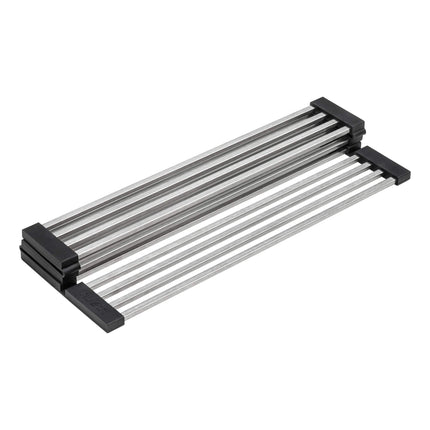 Ruvati Stainless Steel and Silicone Foldable Drying Rack for Workstation Sinks Dish Mat Trivet - RVA1395 Ruvati