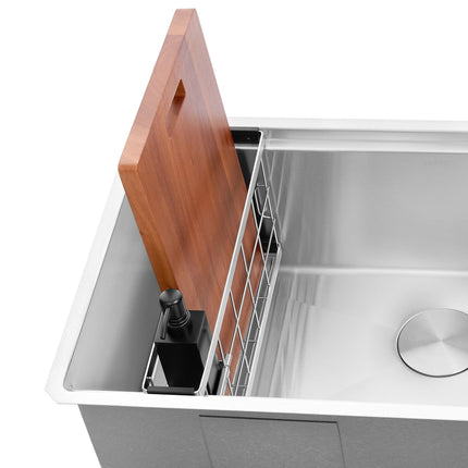 Ruvati Multi-function Workstation Organizer and Cutting Board Caddy with Soap Dispenser and Knife Block - RVA1580 Ruvati