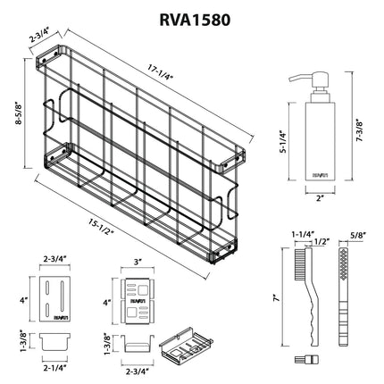 Ruvati Multi-function Workstation Organizer and Cutting Board Caddy with Soap Dispenser and Knife Block - RVA1580 Ruvati