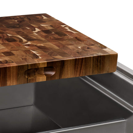 Ruvati 17 x 16 x 2 inch thick End-Grain Acacia Butcher Block Solid Wood Large Cutting Board - RVA2445ACA Ruvati