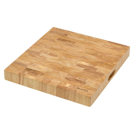 Ruvati 17 x 16 x 2 inch thick End-Grain French Oak Butcher Block Solid Wood Large Cutting Board - RVA2445OAK Ruvati