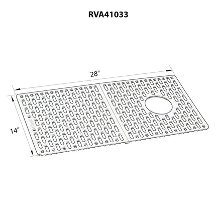 Ruvati Silicone Bottom Grid Sink Mat for RVG1033 and RVG2033 Sinks - Grey - RVA41033GR Ruvati