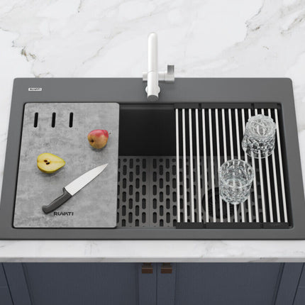 Ruvati Silicone Bottom Grid Sink Mat for RVG1033 and RVG2033 Sinks - Grey - RVA41033GR Ruvati
