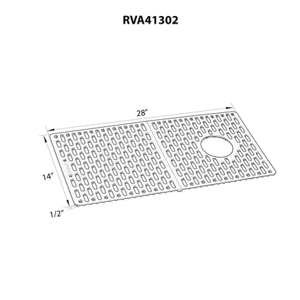 Ruvati Silicone Bottom Grid Sink Mat for RVG1302 and RVG2302 Sinks - Gray - RVA41302GR Ruvati