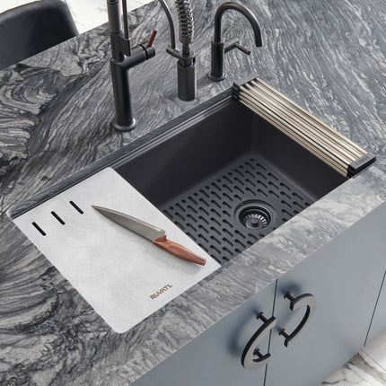 Ruvati Silicone Bottom Grid Sink Mat for RVG1302 and RVG2302 Sinks - Black - RVA41302BK Ruvati