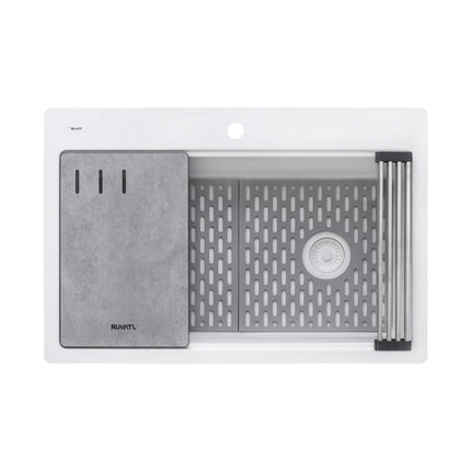 Ruvati Silicone Bottom Grid Sink Mat for RVG1302 and RVG2302 Sinks - Gray - RVA41302GR Ruvati