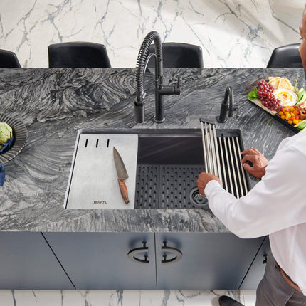 Ruvati Silicone Bottom Grid Sink Mat for RVG1302 and RVG2302 Sinks - Gray - RVA41302GR Ruvati