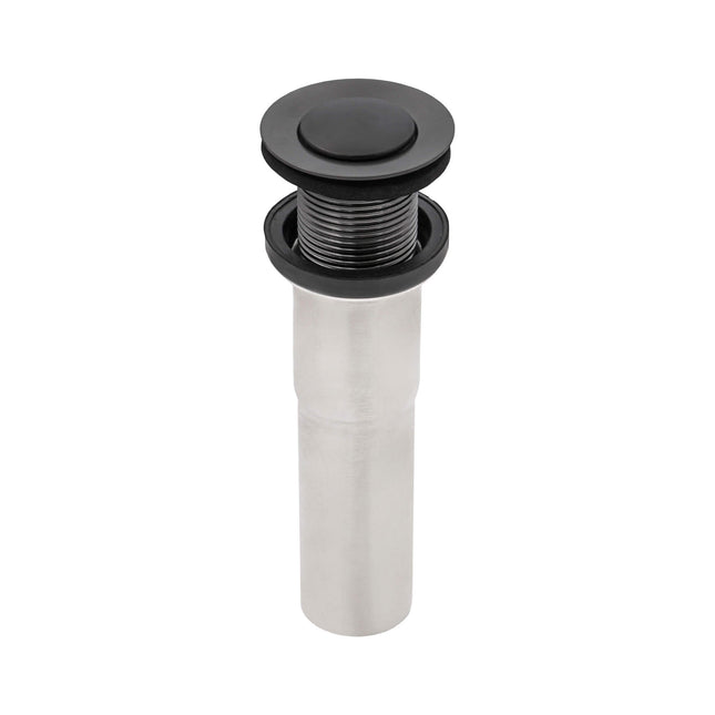 Ruvati Push Pop-up Drain for Bathroom Sinks without Overflow - Gunmetal Black Stainless Steel - RVA5103BL Ruvati