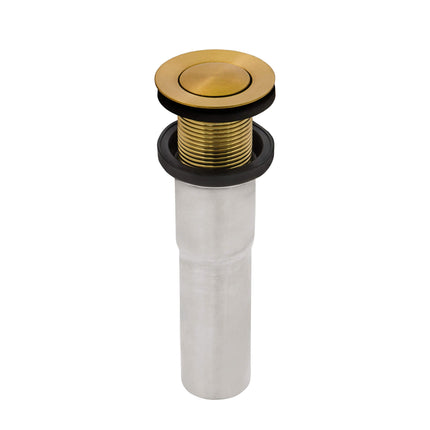 Ruvati Push Pop-up Drain for Bathroom Sinks without Overflow - Satin Brass Matte Gold - RVA5103GG Ruvati