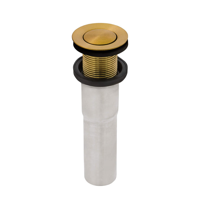 Ruvati Push Pop-up Drain for Bathroom Sinks without Overflow - Satin Brass Matte Gold - RVA5103GG Ruvati
