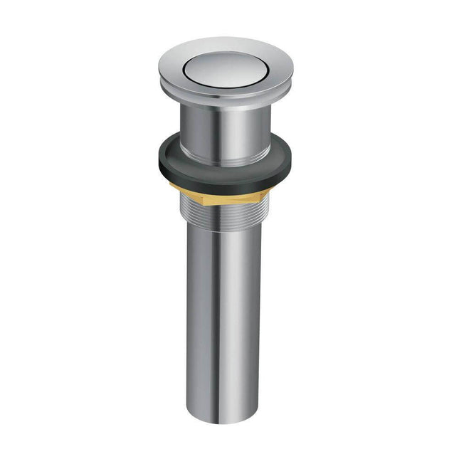 Ruvati Push Pop-up Drain for Bathroom Sinks without Overflow - Stainless Steel Finish - RVA5103ST Ruvati