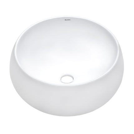 Ruvati 16 inch Bathroom Vessel Sink Round White Above Counter Circular Porcelain Ceramic - RVB0316 Ruvati