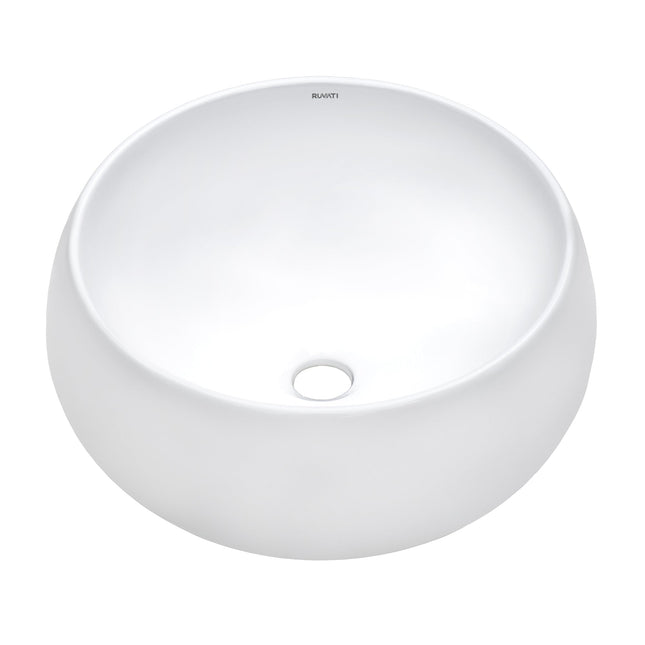 Ruvati 16 inch Bathroom Vessel Sink Round White Above Counter Circular Porcelain Ceramic - RVB0316 Ruvati