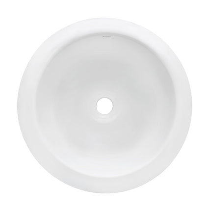 Ruvati 18 inch Round Bathroom Vessel Sink White Above Vanity Counter Circular Porcelain Ceramic - RVB0318 Ruvati