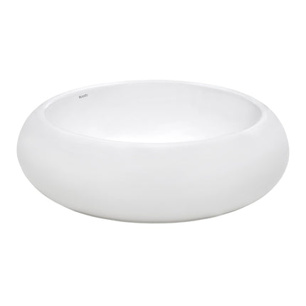 Ruvati 18 inch Round Bathroom Vessel Sink White Above Vanity Counter Circular Porcelain Ceramic - RVB0318 Ruvati
