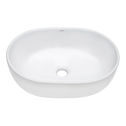 Ruvati 24 x 16 inch Bathroom Vessel Sink White Oval Above Vanity Countertop Porcelain Ceramic - RVB0424 Ruvati
