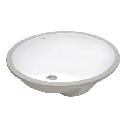 Ruvati 16 x 13 inch Undermount Bathroom Sink White Oval Porcelain Ceramic with Overflow - RVB0618 Ruvati