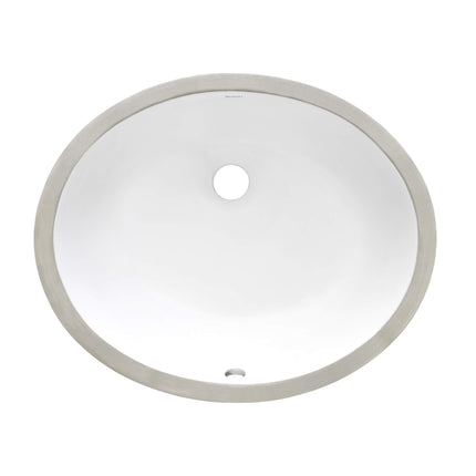 Ruvati 17 x 14 inch Undermount Bathroom Vanity Sink White Oval Porcelain Ceramic with Overflow - RVB0619 Ruvati