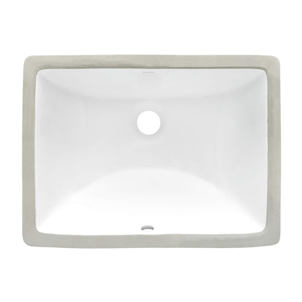 Ruvati 17 x 12 inch Undermount Bathroom Vanity Sink White Rectangular Porcelain Ceramic with Overflow - RVB0718 Ruvati